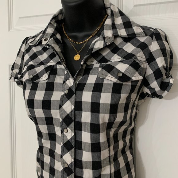 Ambiance Apparel Women´s Plaid Button Dow Shirt, Size M - Picture 5 of 15